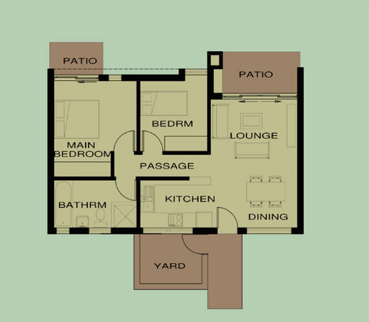 2 BEDROOM TRADITIONAL HOUSE PLAN – TR66AS