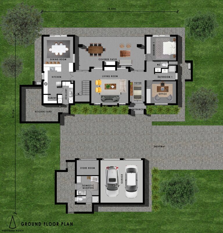 4 Bedroom Bali House Plan – B347AE
