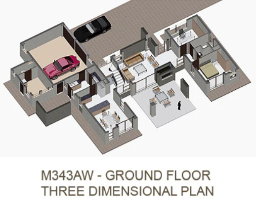 4 BEDROOM MODERN HOUSE PLAN – M343AW
