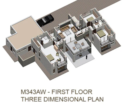 4 BEDROOM MODERN HOUSE PLAN – M343AW