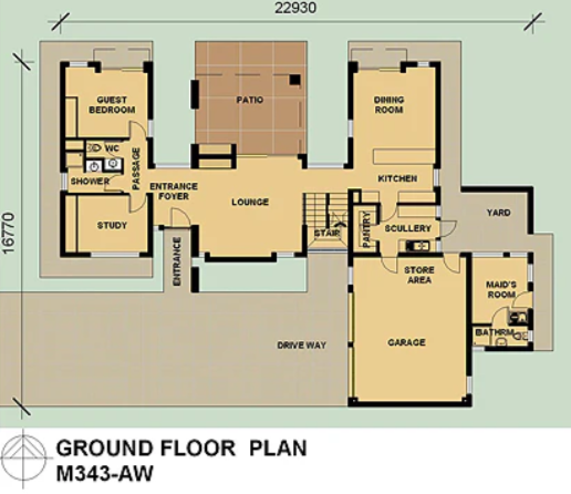 4 BEDROOM MODERN HOUSE PLAN – M343AW