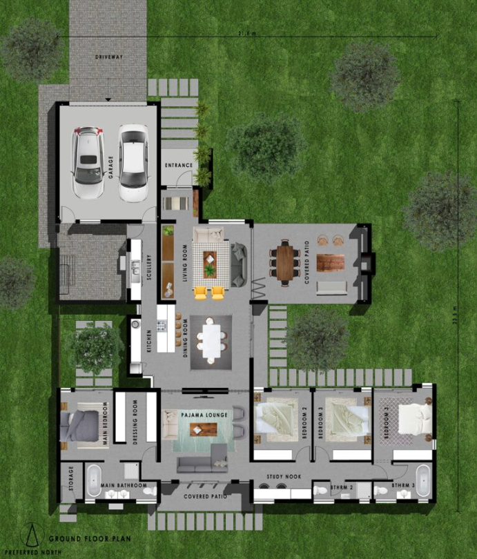 4 BEDROOM CONTEMPORARY HOUSE PLAN – CN298AN