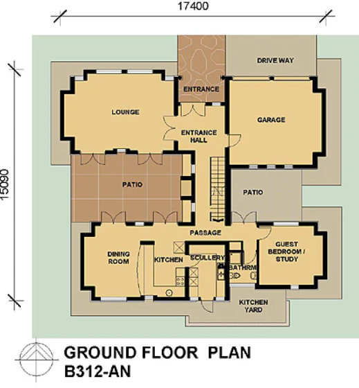 4 Bedroom Bali House Plan – B312AN