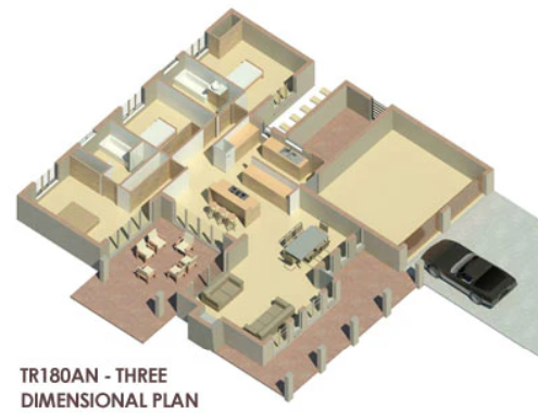 3 BEDROOM TRADITIONAL HOUSE PLAN – TR180AN