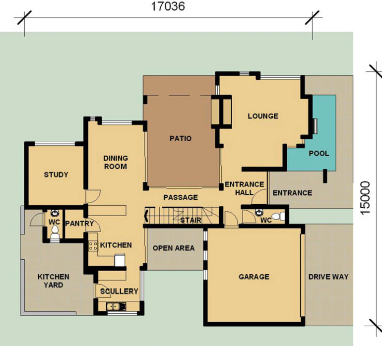 3 BEDROOM MODERN HOUSE PLAN – M277AE