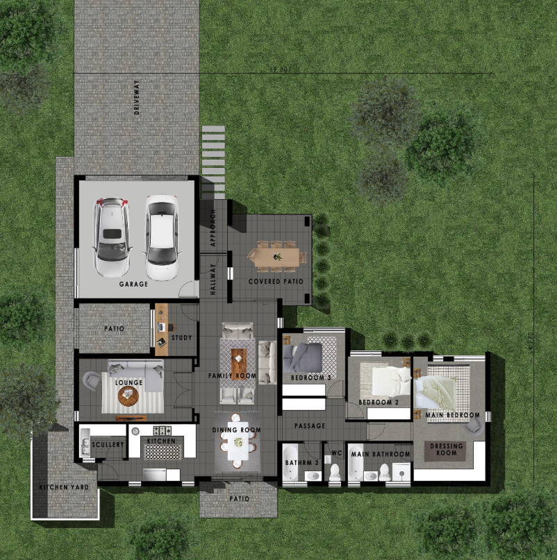 3 BEDROOM MODERN HOUSE PLAN – M203AN