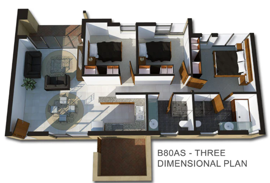 3 BEDROOM BALI HOUSE PLAN – B80AS