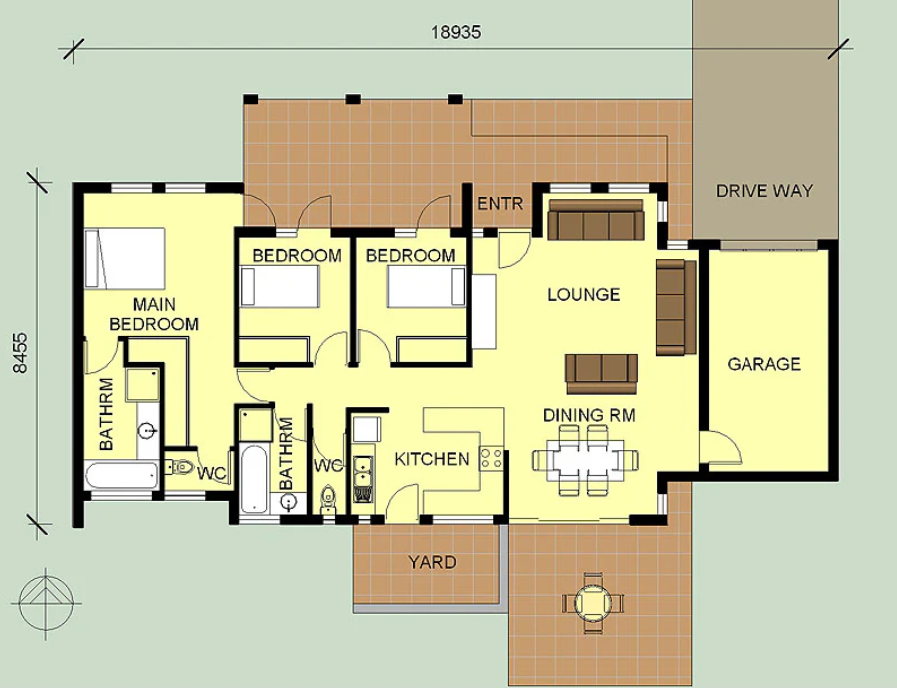 3 Bedroom Bali House Plan – B141AN