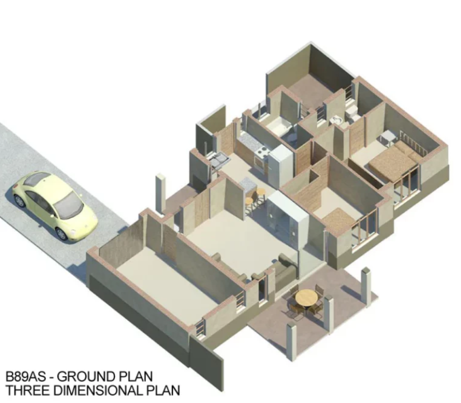 2 Bedroom Bali House Plan – B89AS