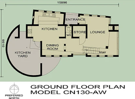 1 BEDROOM CONTEMPORARY HOUSE PLAN – CN130AW