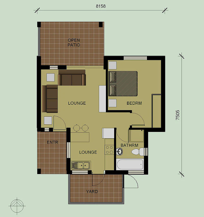 1 BEDROOM BALI HOUSE PLAN – B50AS